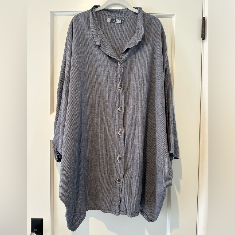 Blue Fish Pin Striped Shirt